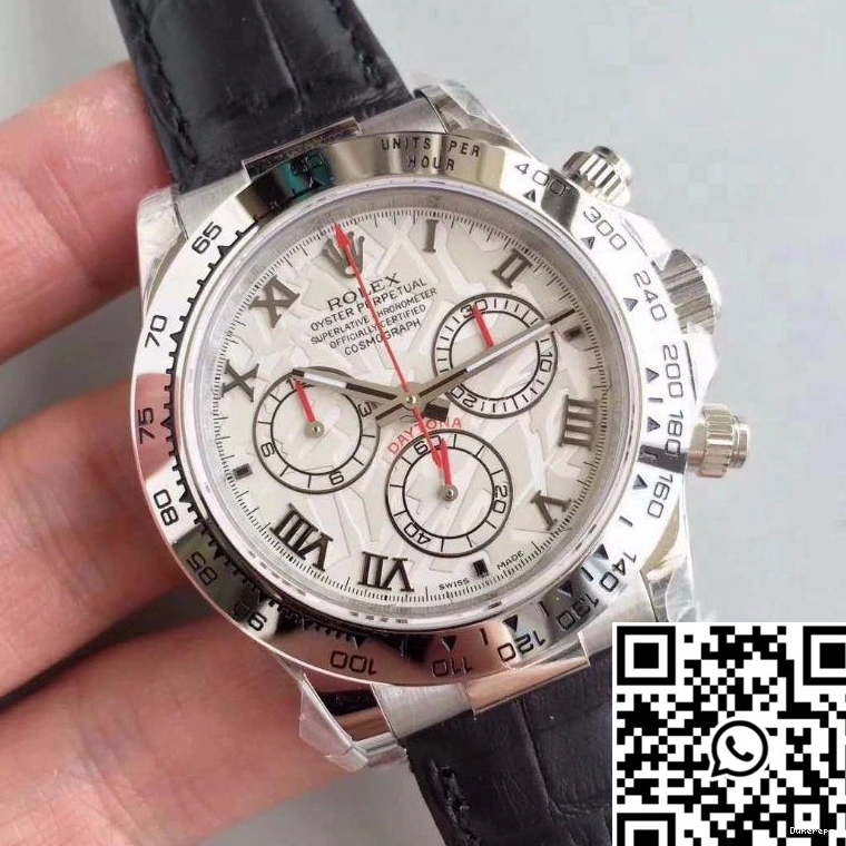 Factory Rolex Cosmograph 116520 Strap Leather Daytona JH Black 0213